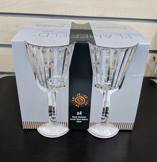Flamefield Crystaline - Bicchieri In Acrilico Infrangibili, 450 Ml, Set Da 4 Pezzi