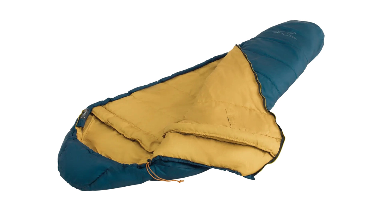 Easy Camp Falcon II Mummy -1°C Sleeping Bag - Blue/Gold - Image 2