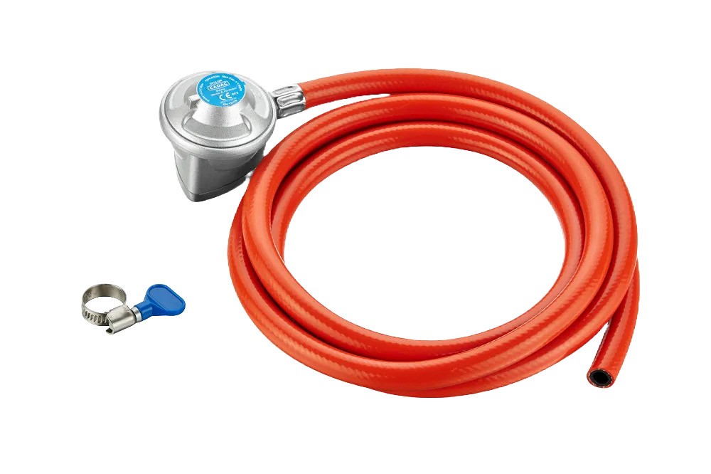 Cadac 27mm Clip-On Regulator, Hose & Clamp 2m