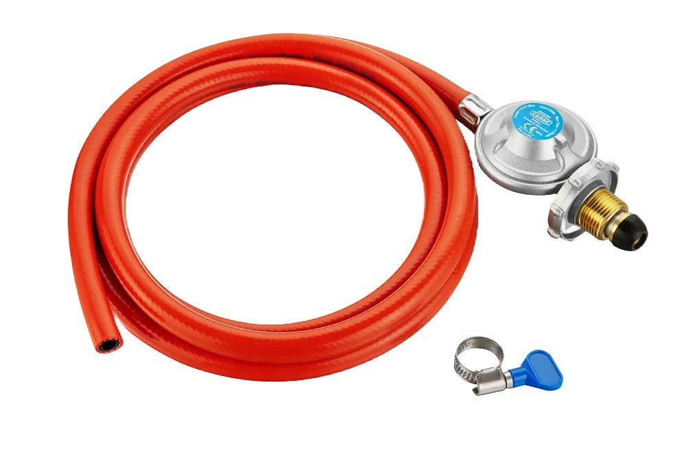Cadac Screw-In Propane Regulator, Hose & Clamp 2m