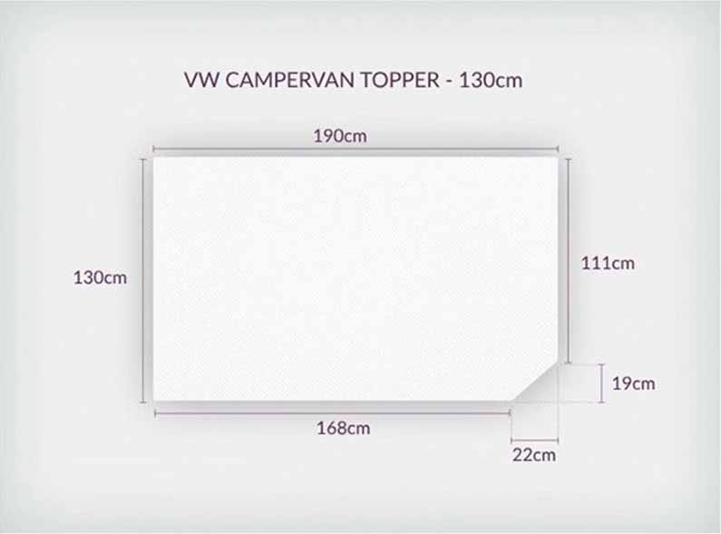 Duvalay VW Campervan Gold Foam Compact Mattress Topper - Image 3