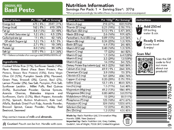 Radix Nutrition Food - 600 Range - Image 2