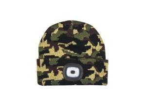 Men's Camo Beanie Hat with LED Light