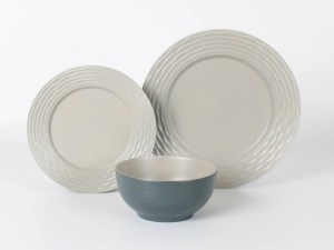 Flamefield Ripple Sand Dinner Set - 12pc