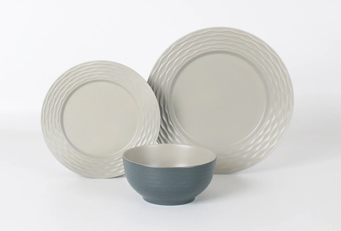 Flamefield Ripple Sand Dinner Set - 12pc