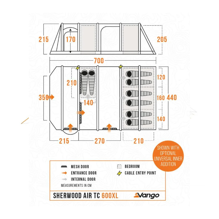 Vango Sherwood AIR TC 600XL (Technical Cotton) Tent Package - 2026 - Image 6
