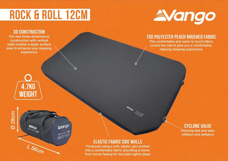 Vango Rock & Roll 12cm Self Inflating Mattress - Image 2