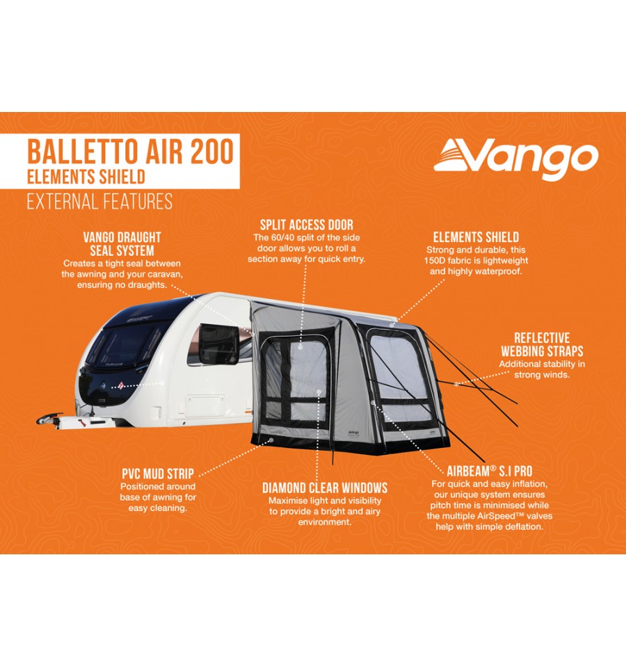 Vango Balletto Air 200 Elements Shield Awning - 2025 - Image 2